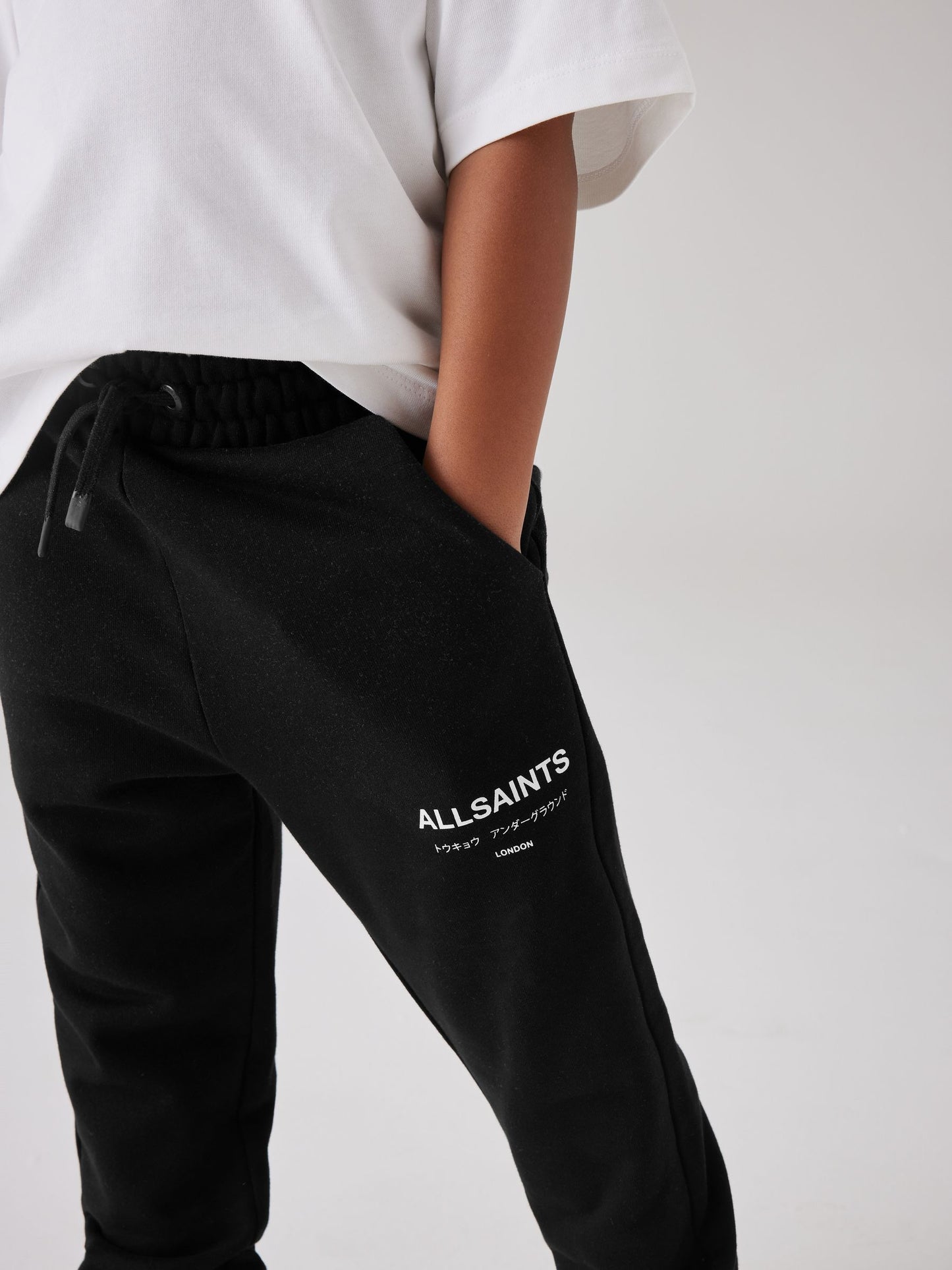 Dsiney Kidz - smALLSAINTS Black Underground Straight Cuffed Cotton Joggers image 3