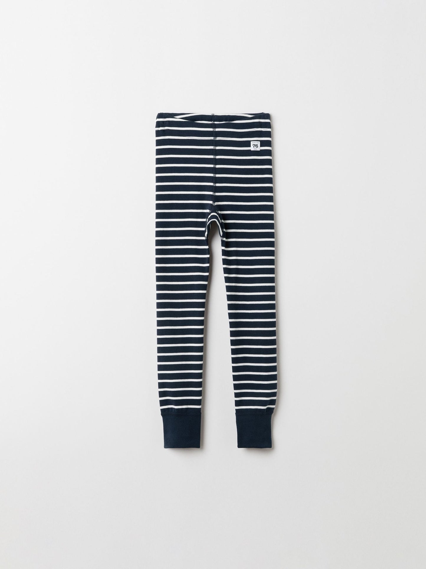 Polarn O. Pyret Blue Cotton Striped Leggings image 1