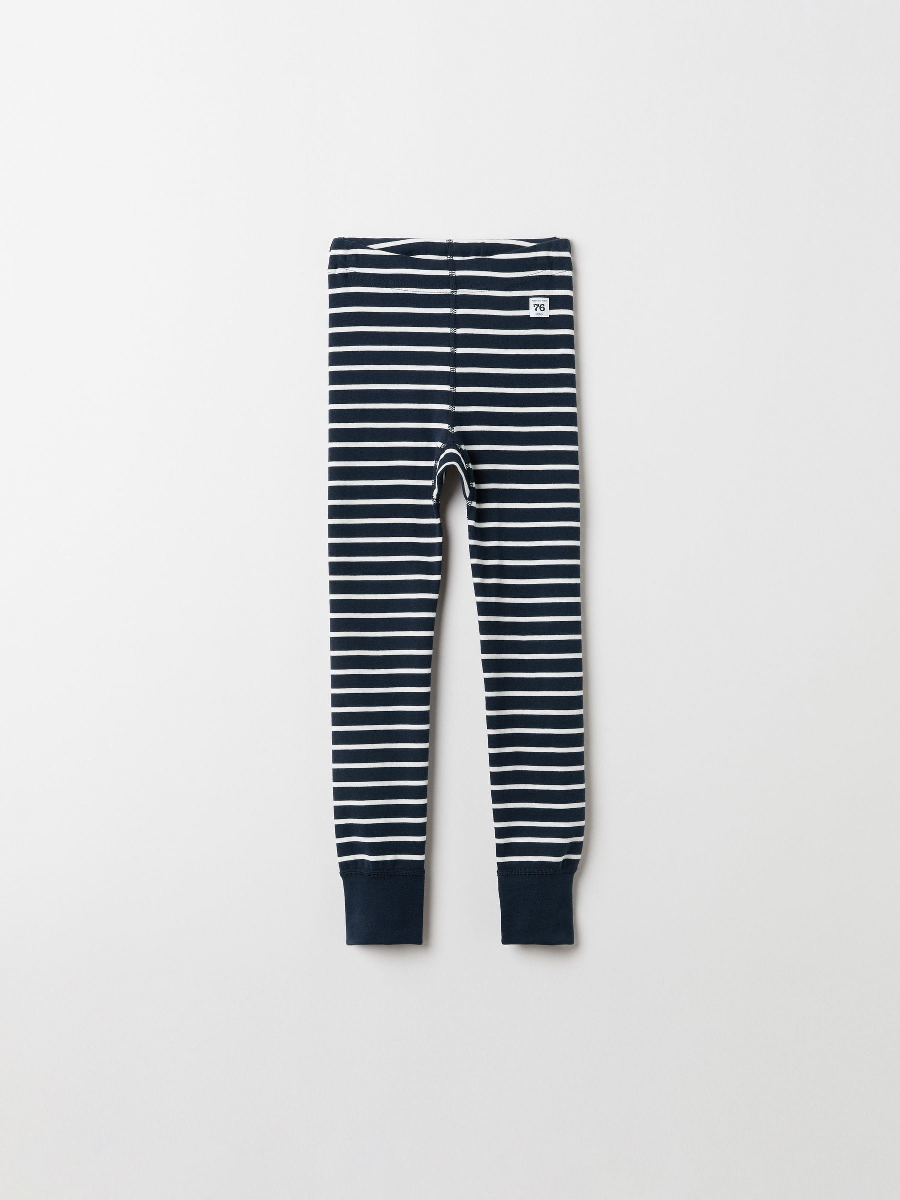 Polarn O. Pyret Blue Cotton Striped Leggings image 1