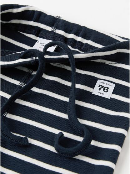 Polarn O. Pyret Blue Cotton Striped Leggings image 3
