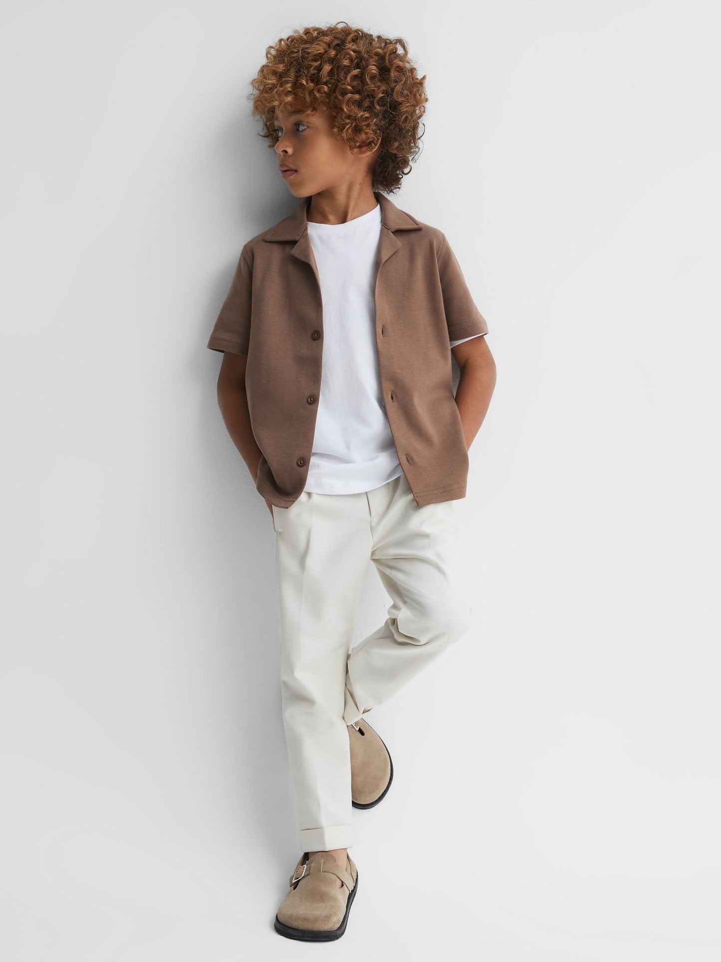 Dsiney Kidz - Reiss Tobacco Caspa 3-9 yrs Cotton Cuban Collar Shirt image 1