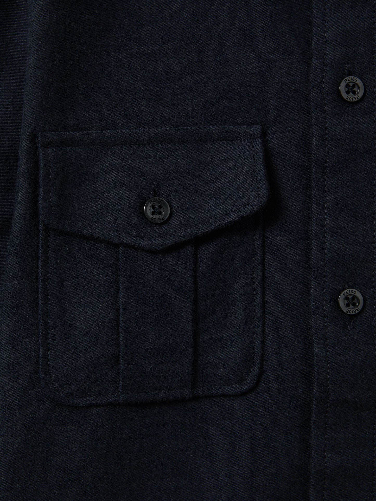 Dsiney Kidz - Reiss Navy Thomas Brushed Cotton Patch Pocket Overshirt image 4