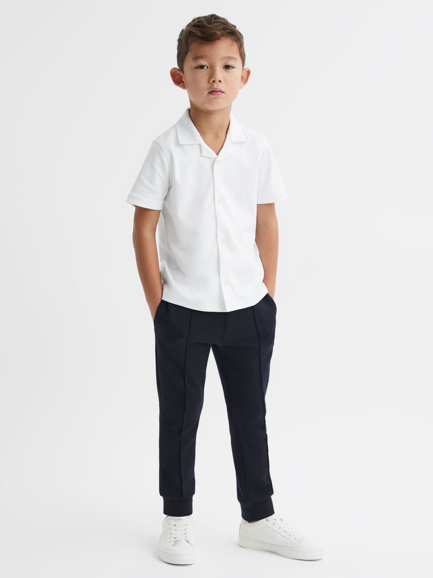 Dsiney Kidz - Reiss White Caspa 3-9 yrs Cotton Cuban Collar Shirt image 1