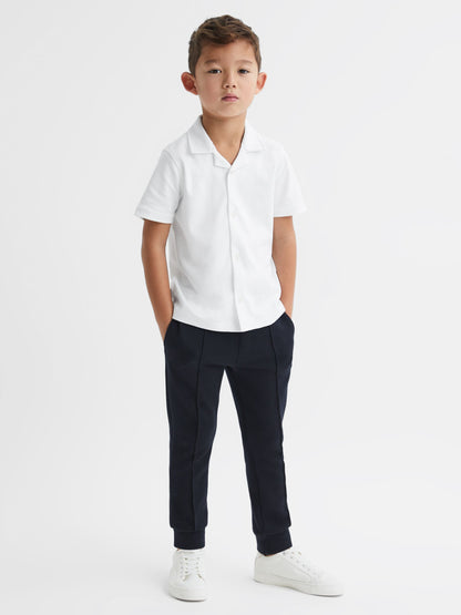 Dsiney Kidz - Reiss White Caspa 3-9 yrs Cotton Cuban Collar Shirt image 1