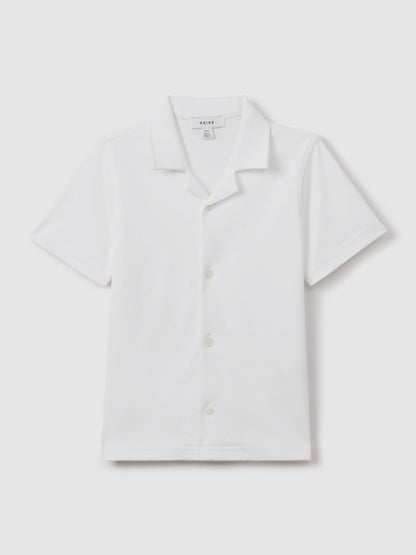 Dsiney Kidz - Reiss White Caspa 3-9 yrs Cotton Cuban Collar Shirt image 2