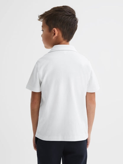 Dsiney Kidz - Reiss White Caspa 3-9 yrs Cotton Cuban Collar Shirt image 5