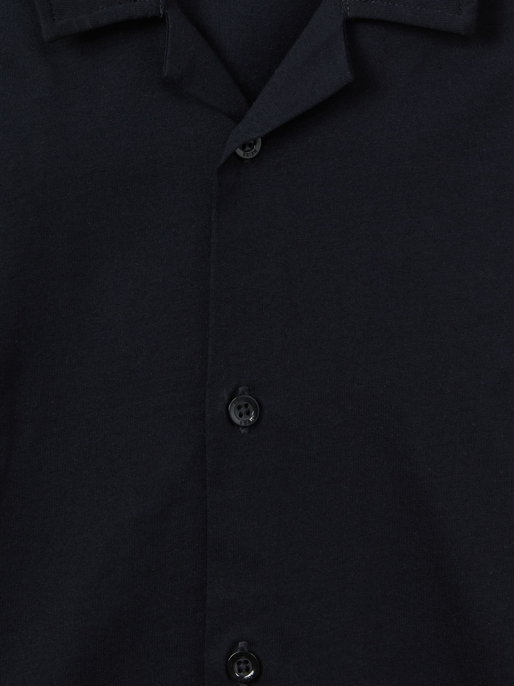 Dsiney Kidz - Reiss Navy Caspa Junior Cotton Cuban Collar Shirt image 6