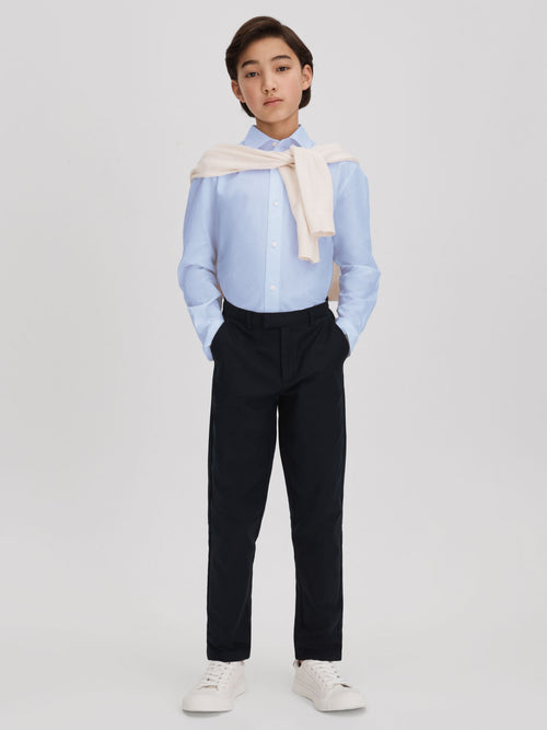 Reiss Soft Blue Remote 3-9 yrs Slim Fit Cotton Shirt image 1