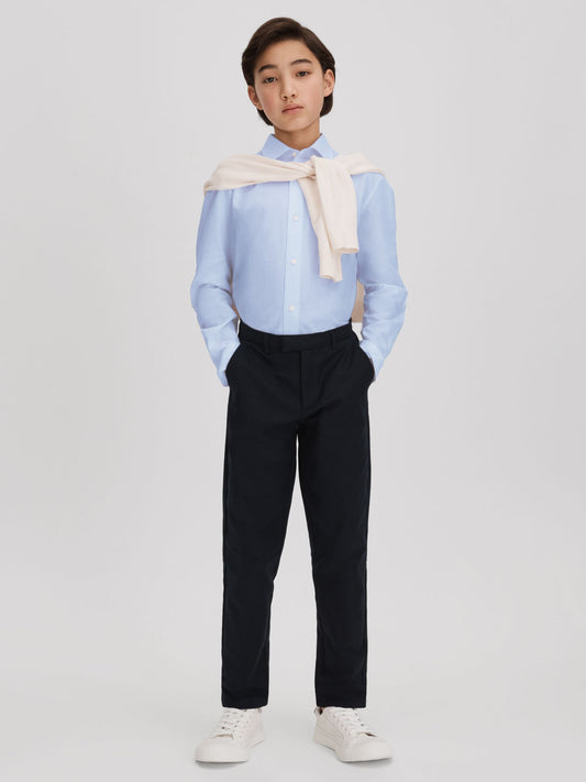Reiss Soft Blue Remote 3-9 yrs Slim Fit Cotton Shirt image 1