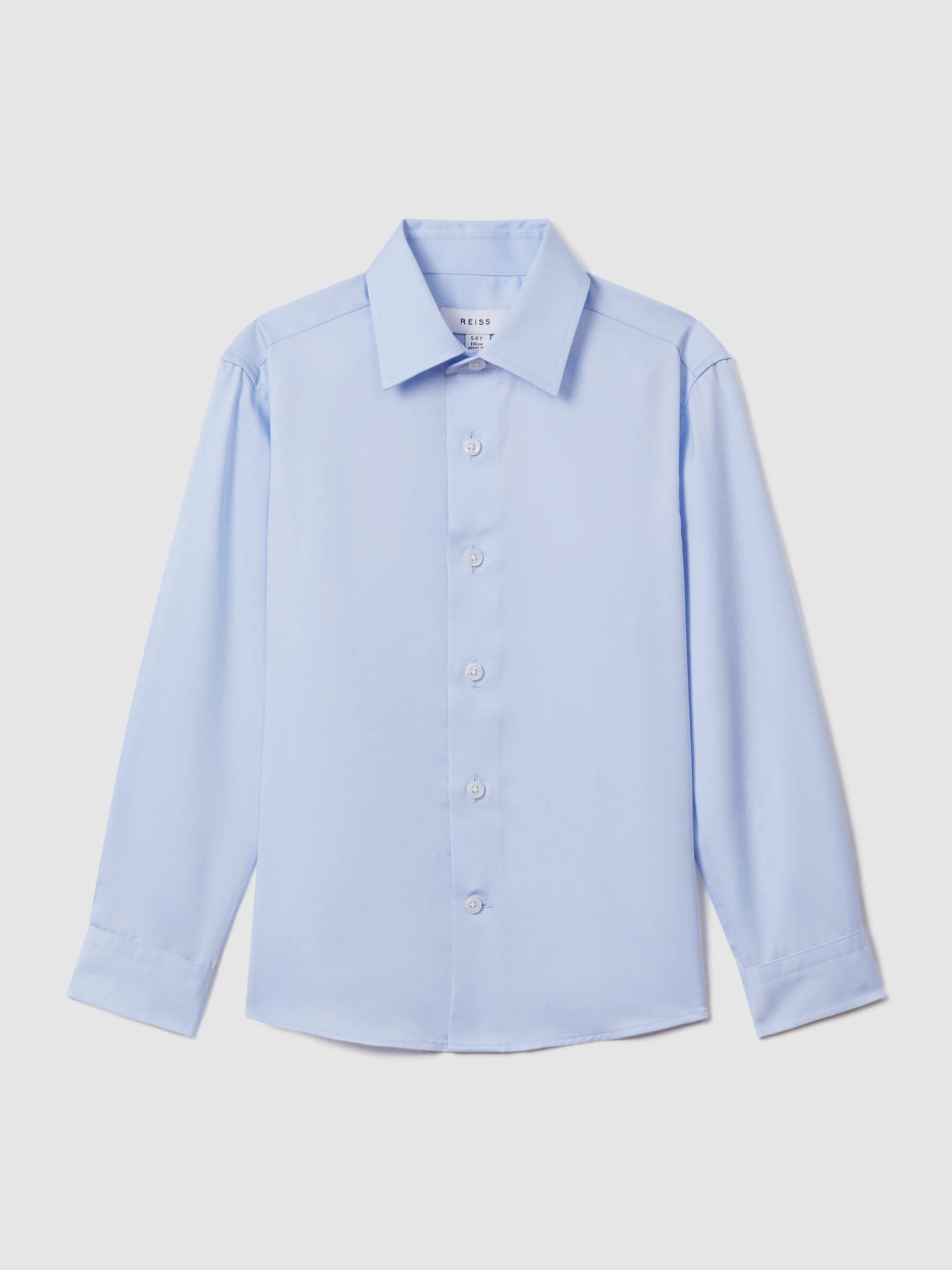Reiss Soft Blue Remote 3-9 yrs Slim Fit Cotton Shirt image 2
