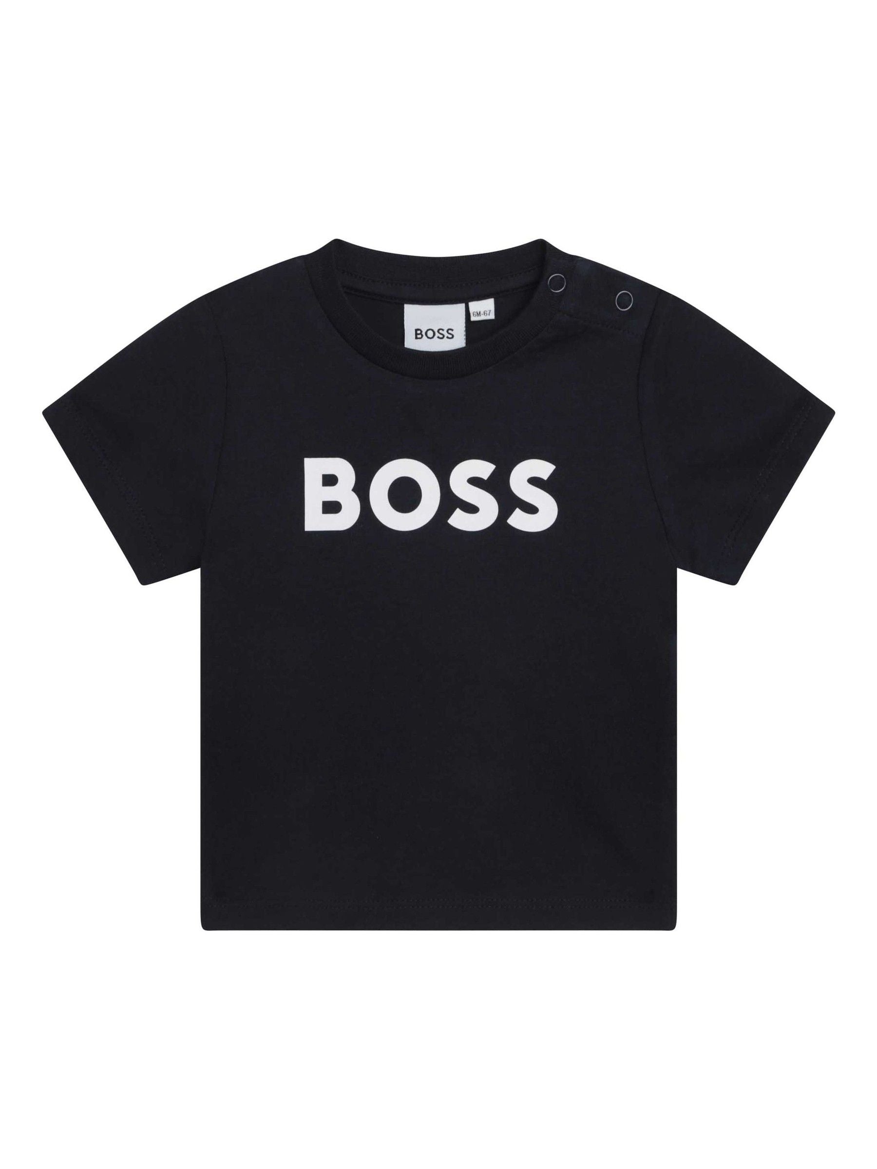 BOSS Blue Short Sleeved Logo T-Shirt image 1