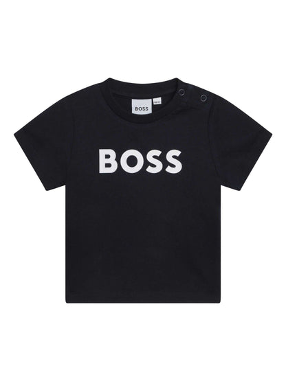BOSS Blue Short Sleeved Logo T-Shirt image 1