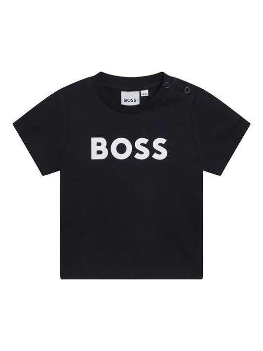 BOSS Blue Short Sleeved Logo T-Shirt image 1