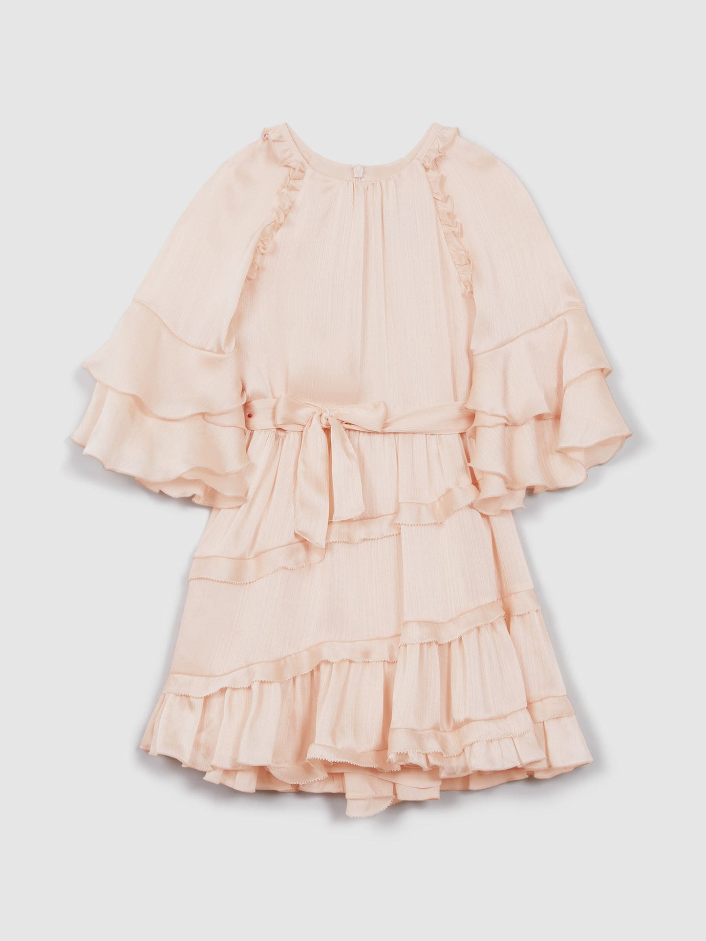 Dsiney Kidz - Reiss Pink Polly Senior Textured Satin Frilly Dress image 2