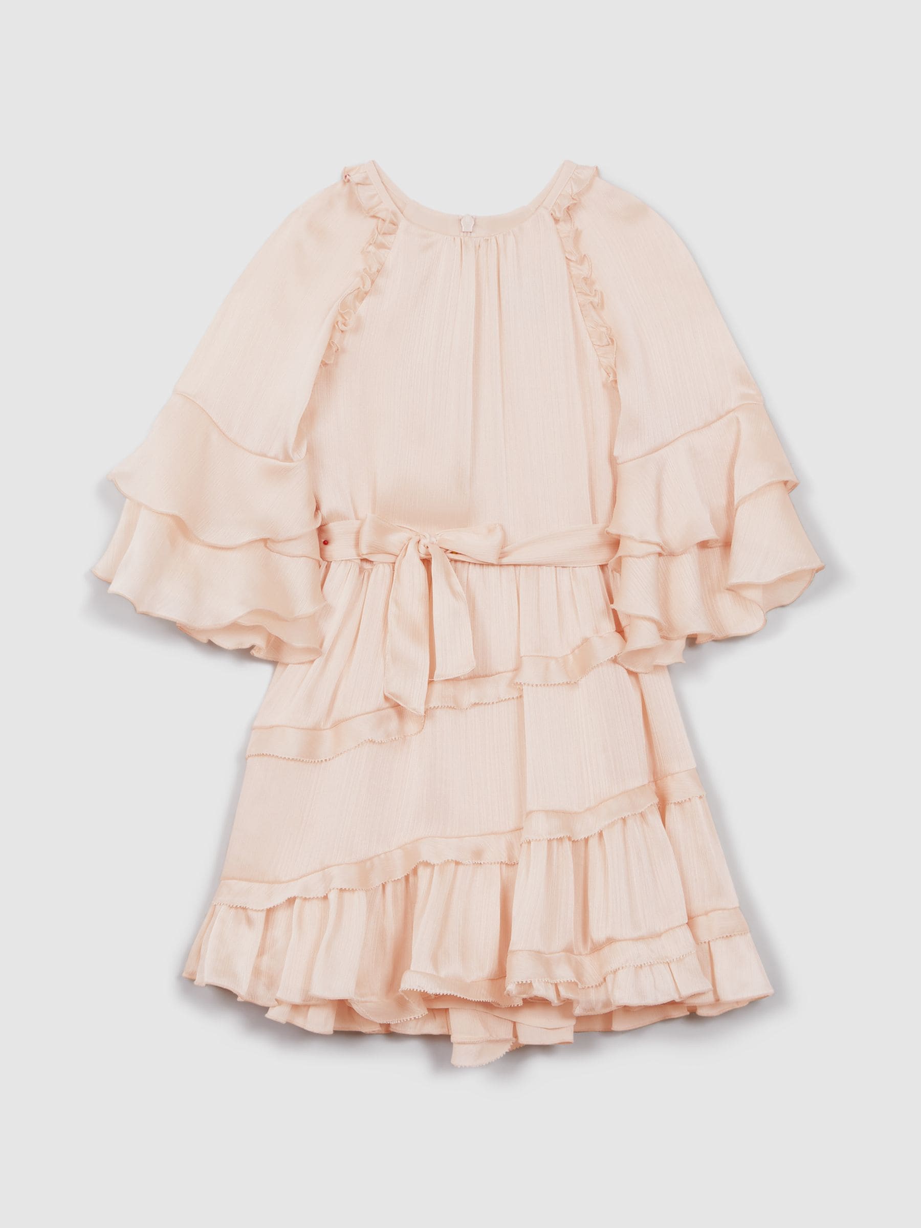 Dsiney Kidz - Reiss Pink Polly Senior Textured Satin Frilly Dress image 2