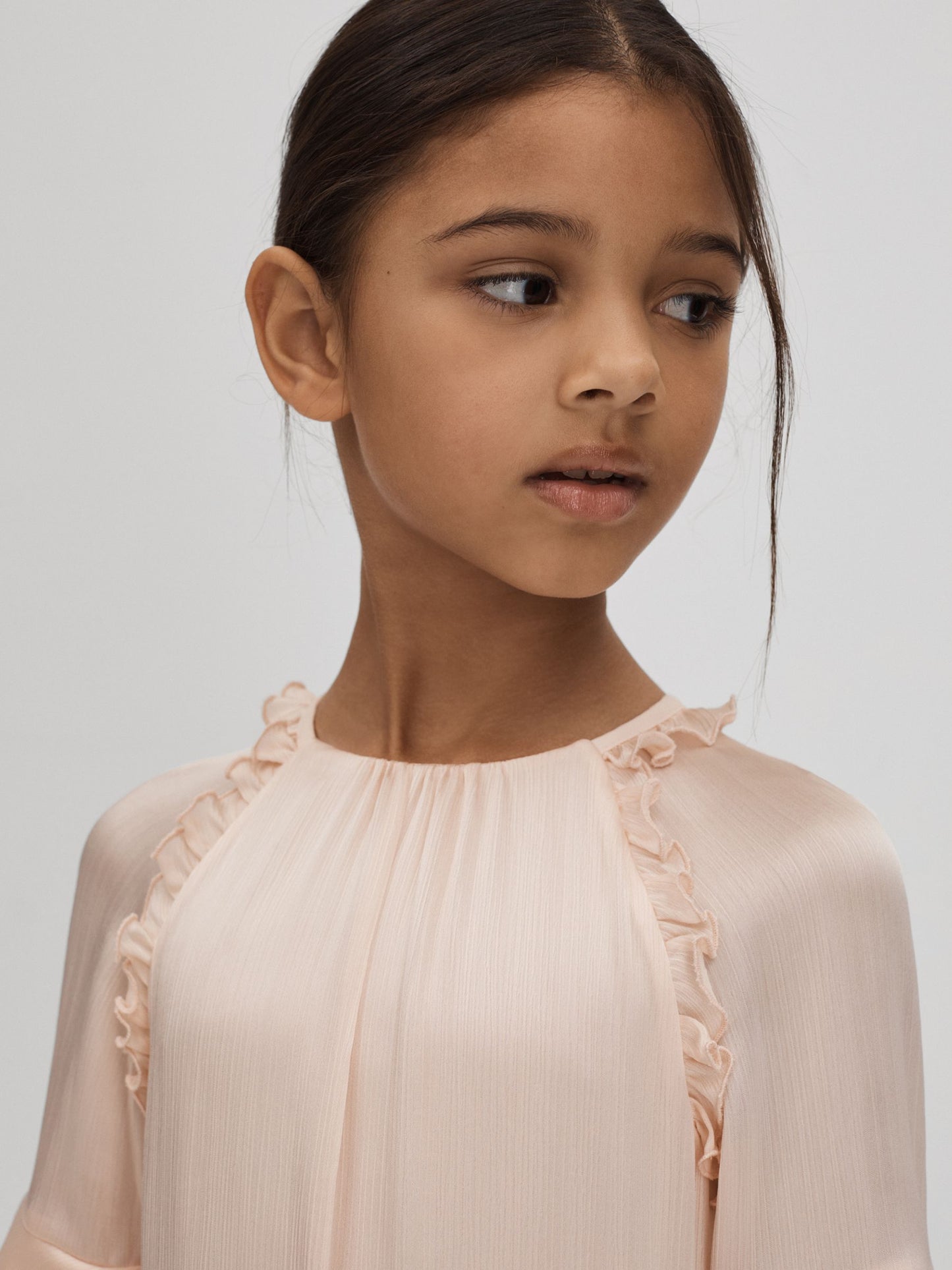 Dsiney Kidz - Reiss Pink Polly 4-9 yrs Textured Satin Frilly Dress image 5