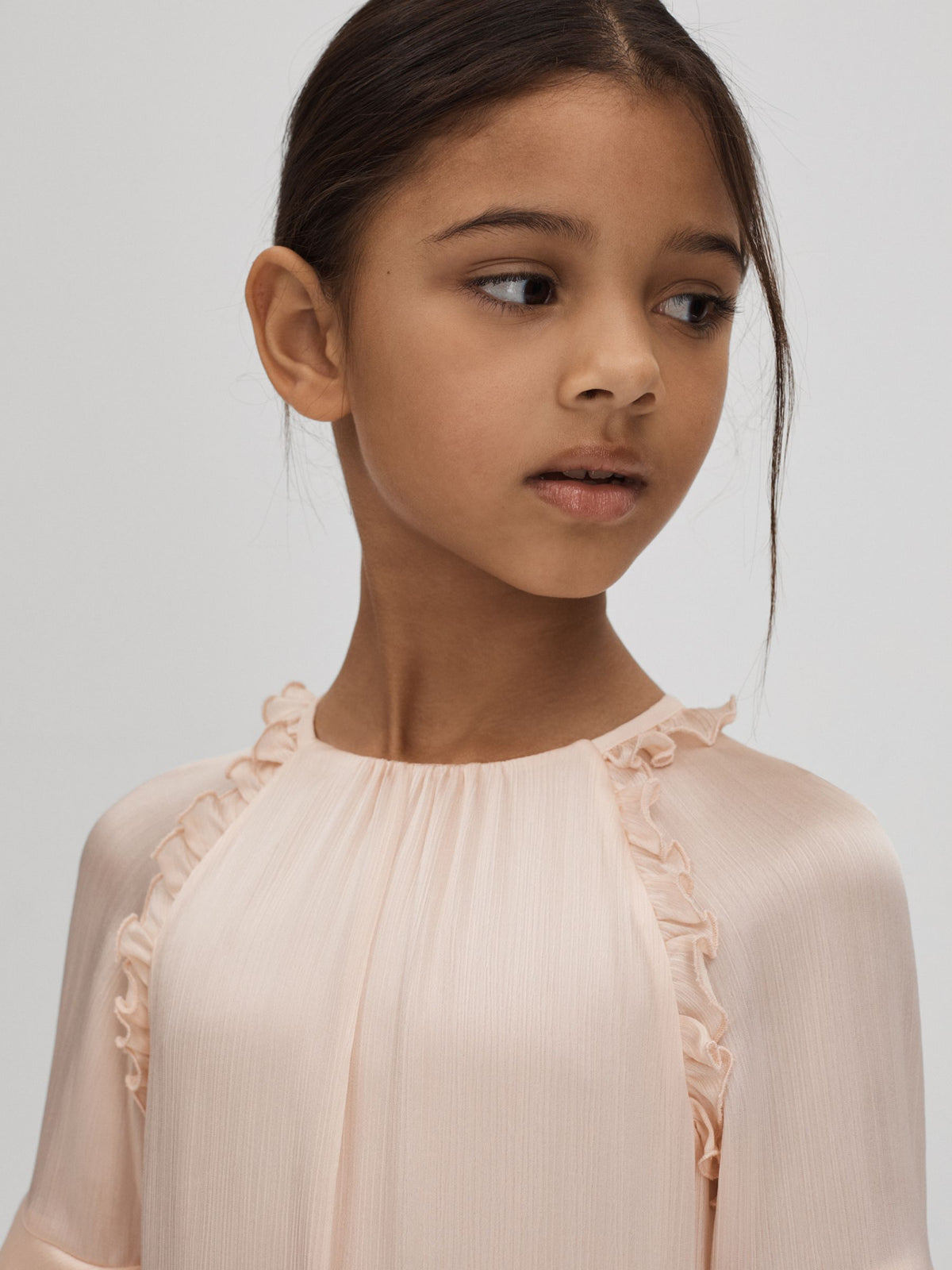 Dsiney Kidz - Reiss Pink Polly 4-9 yrs Textured Satin Frilly Dress image 5