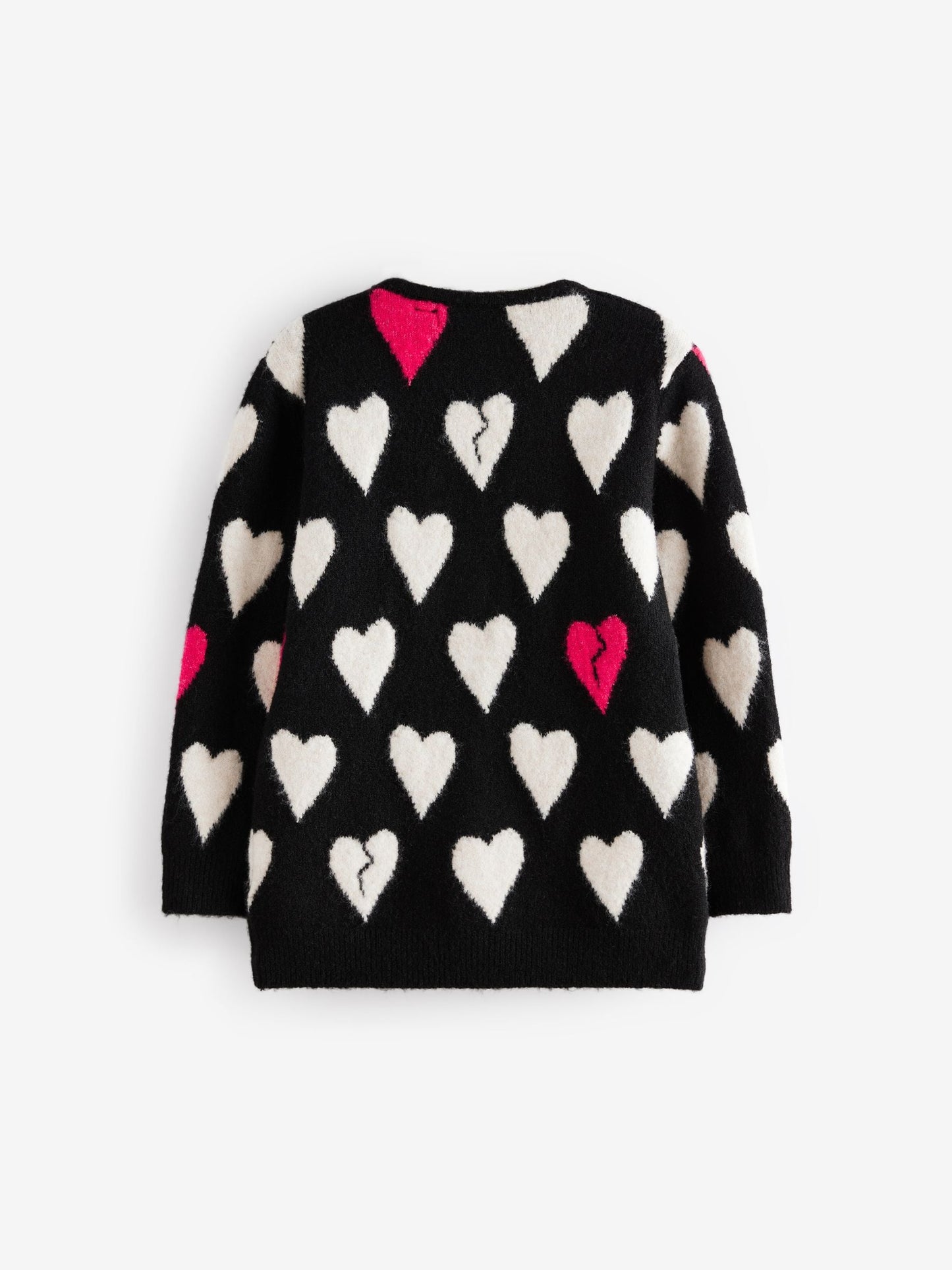 Dsiney Kidz - smALLSAINTS Black Amore Heart Girls Long Knitted Cardigan image 7