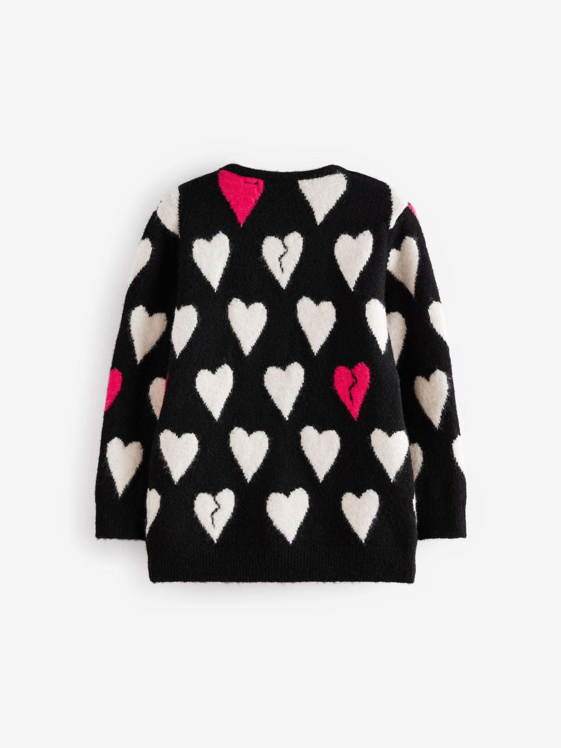 Dsiney Kidz - smALLSAINTS Black Amore Heart Girls Long Knitted Cardigan image 7