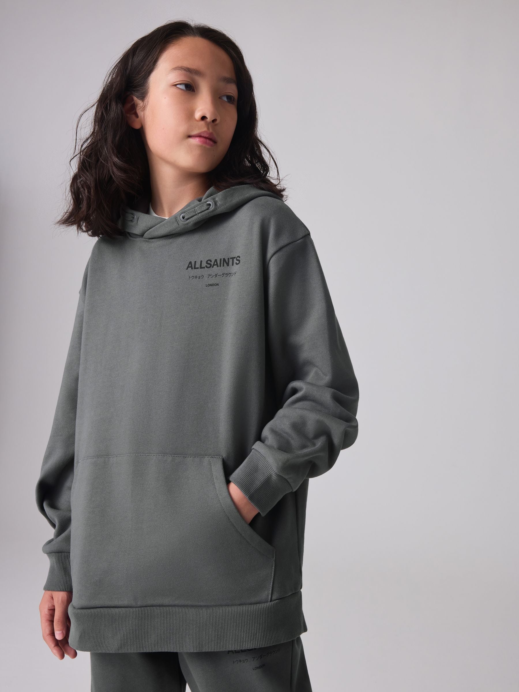 Dsiney Kidz - smALLSAINTS Charcoal Grey Oversized Underground Pullover Hoodie image 1