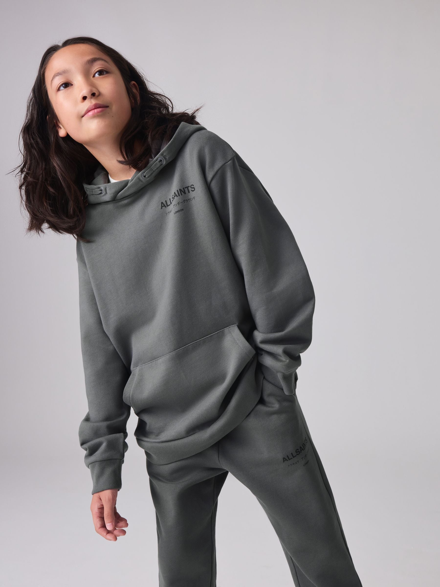 Dsiney Kidz - smALLSAINTS Charcoal Grey Oversized Underground Pullover Hoodie image 3