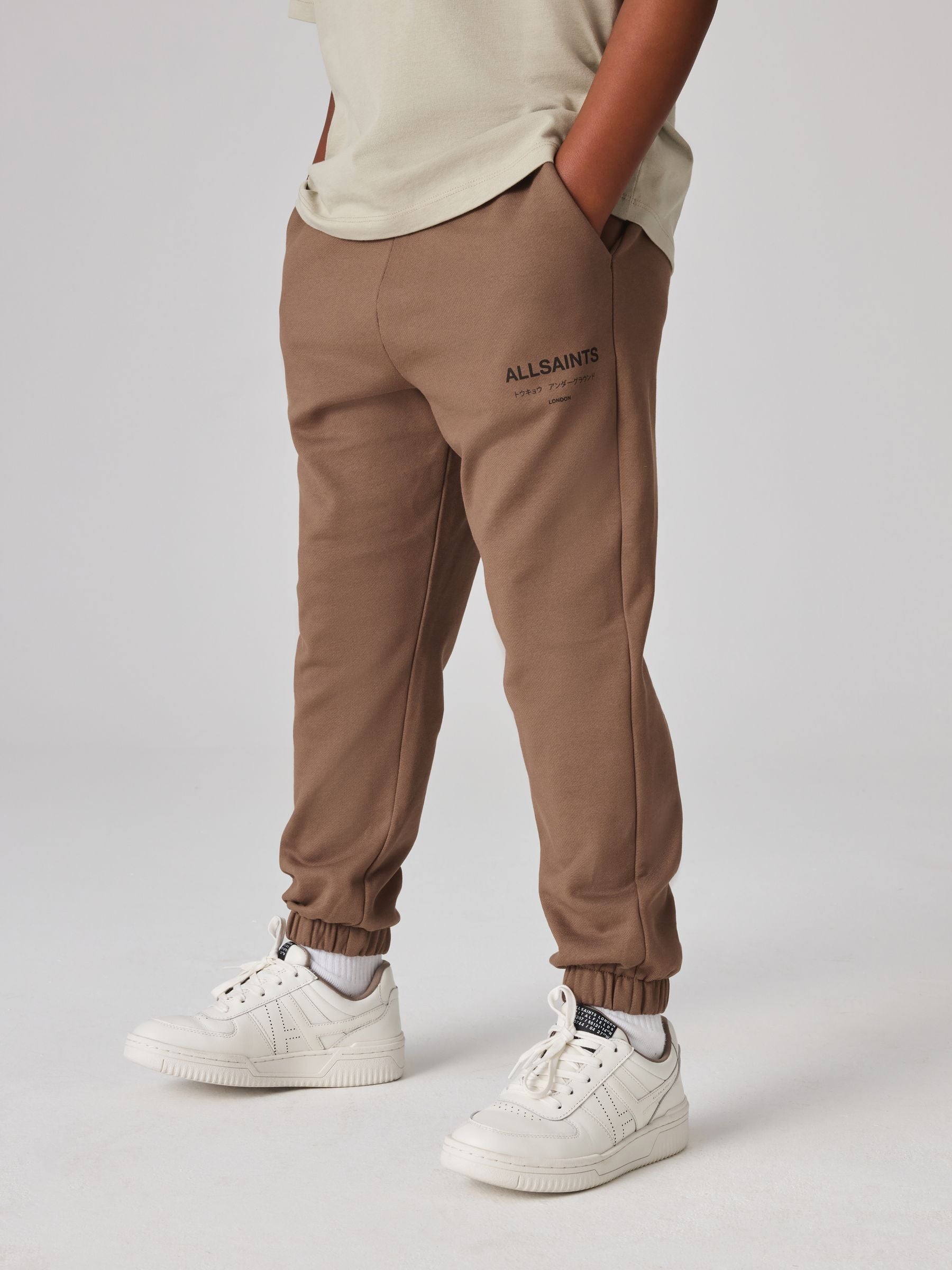 Dsiney Kidz - smALLSAINTS Brown Underground Straight Cuffed Cotton Joggers image 1