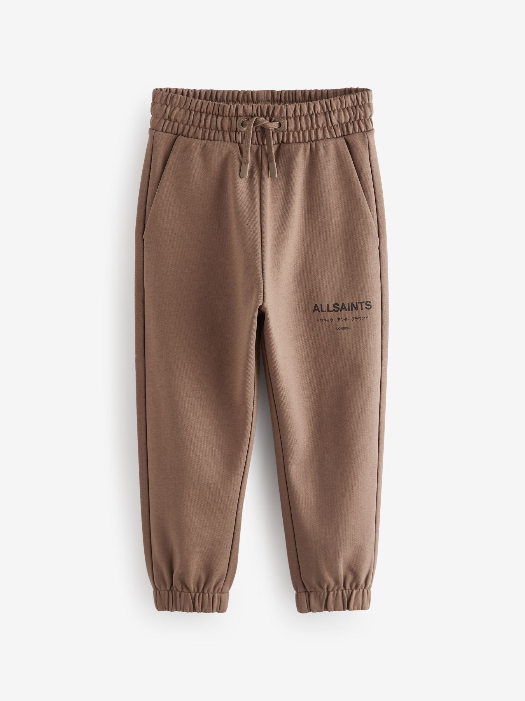 Dsiney Kidz - smALLSAINTS Brown Underground Straight Cuffed Cotton Joggers image 7