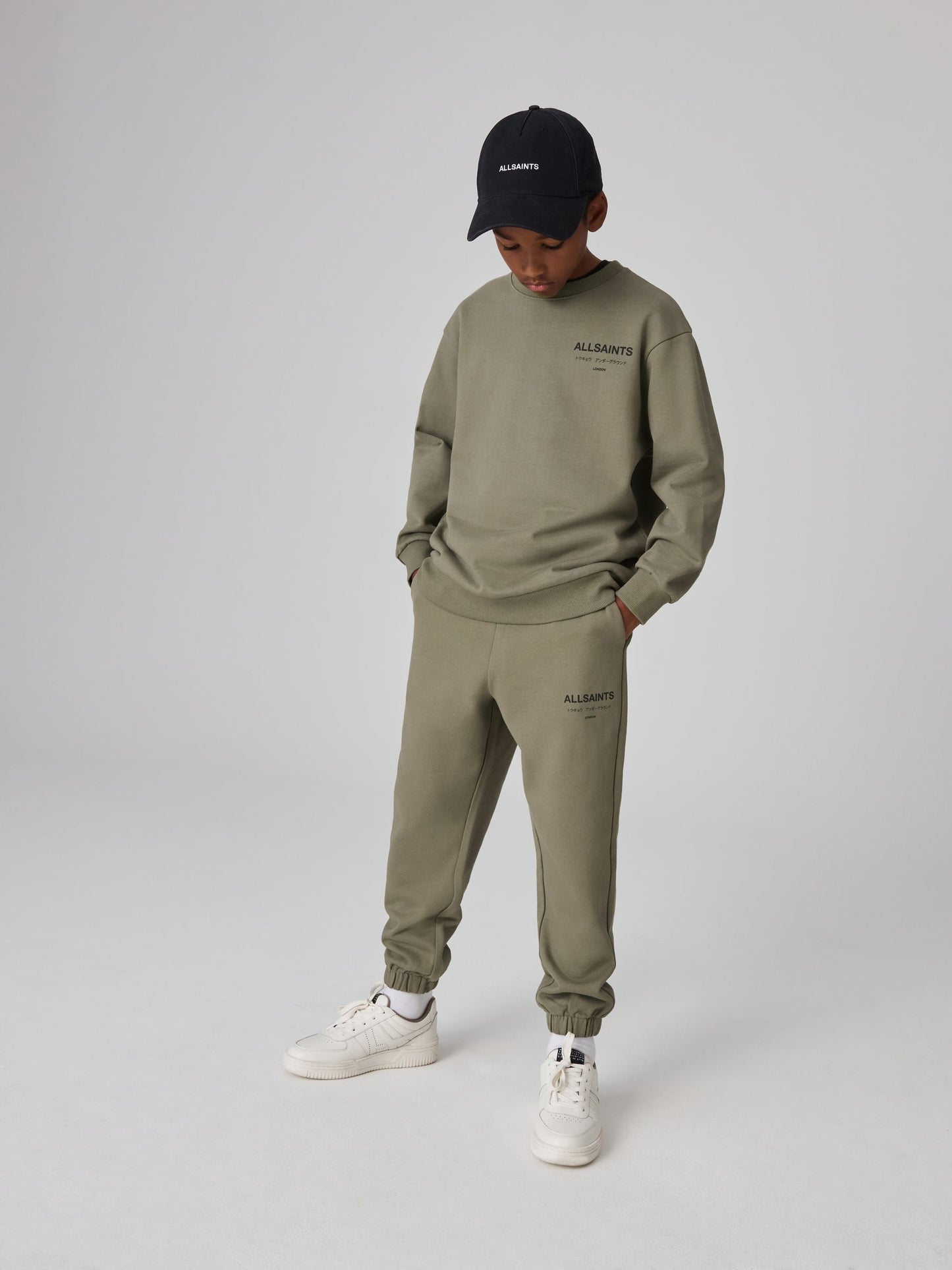Dsiney Kidz - smALLSAINTS Khaki Green Underground Straight Cuffed Cotton Joggers image 2