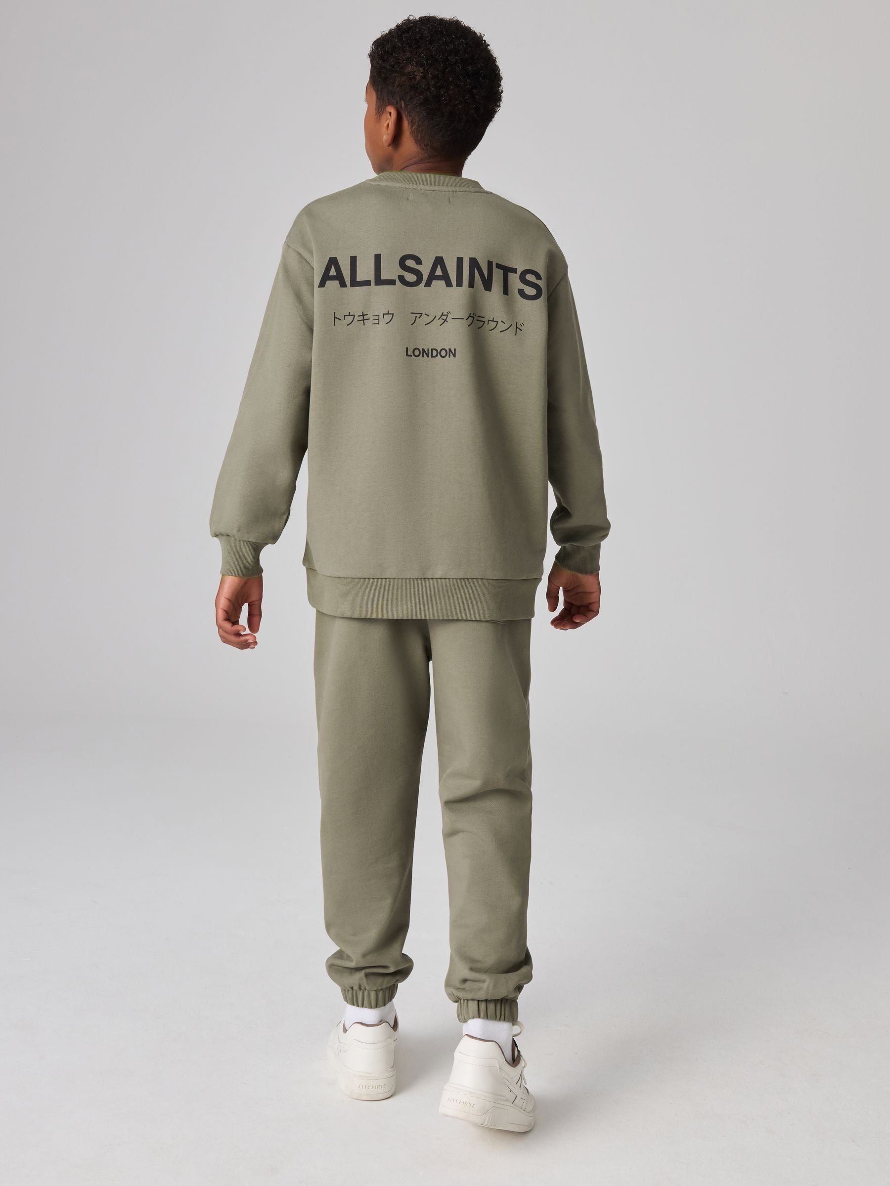 Dsiney Kidz - smALLSAINTS Khaki Green Underground Straight Cuffed Cotton Joggers image 3
