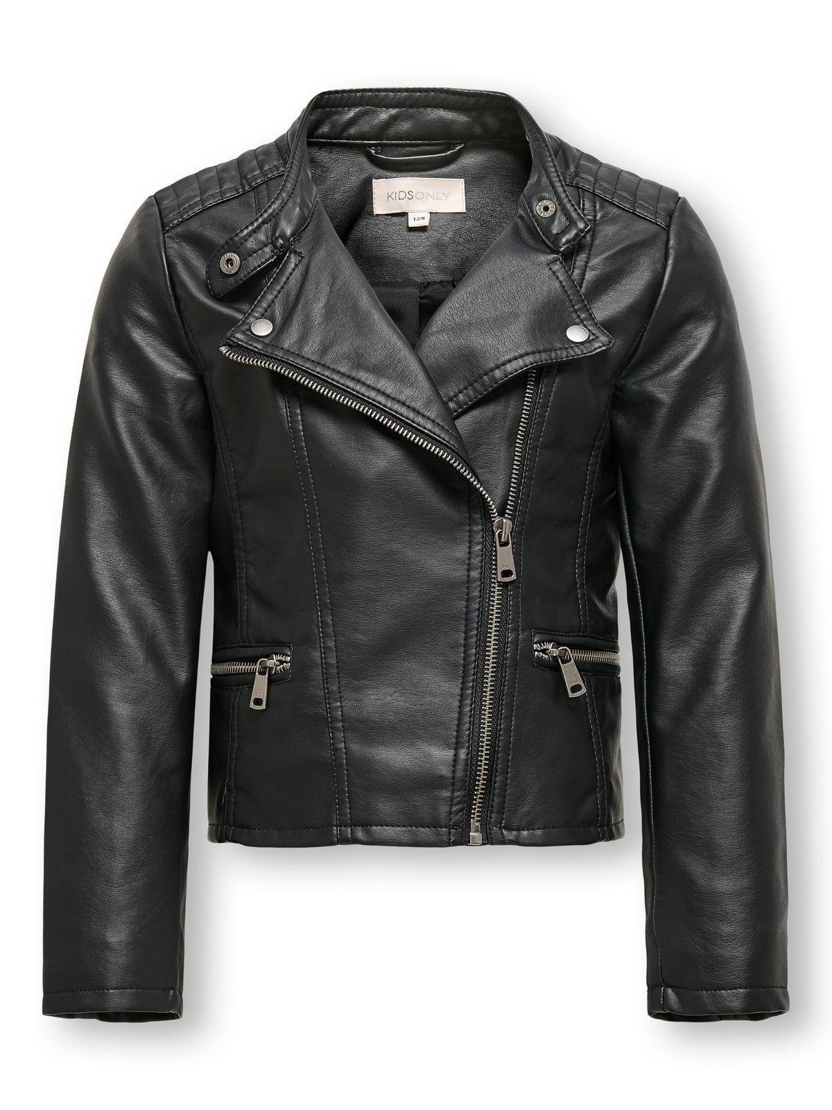 Dsiney Kidz - ONLY KIDS Black Faux Leather Biker Jacket image 3