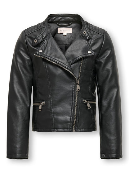 Dsiney Kidz - ONLY KIDS Black Faux Leather Biker Jacket image 3