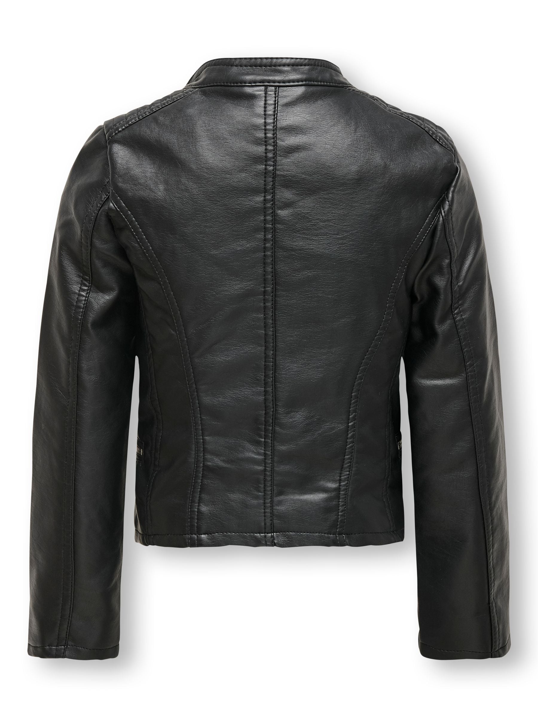 Dsiney Kidz - ONLY KIDS Black Faux Leather Biker Jacket image 4