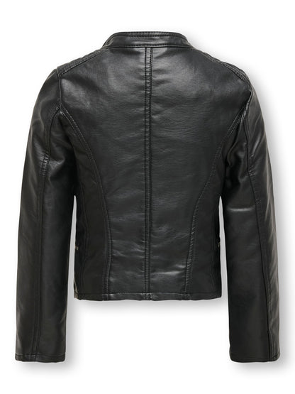 Dsiney Kidz - ONLY KIDS Black Faux Leather Biker Jacket image 4