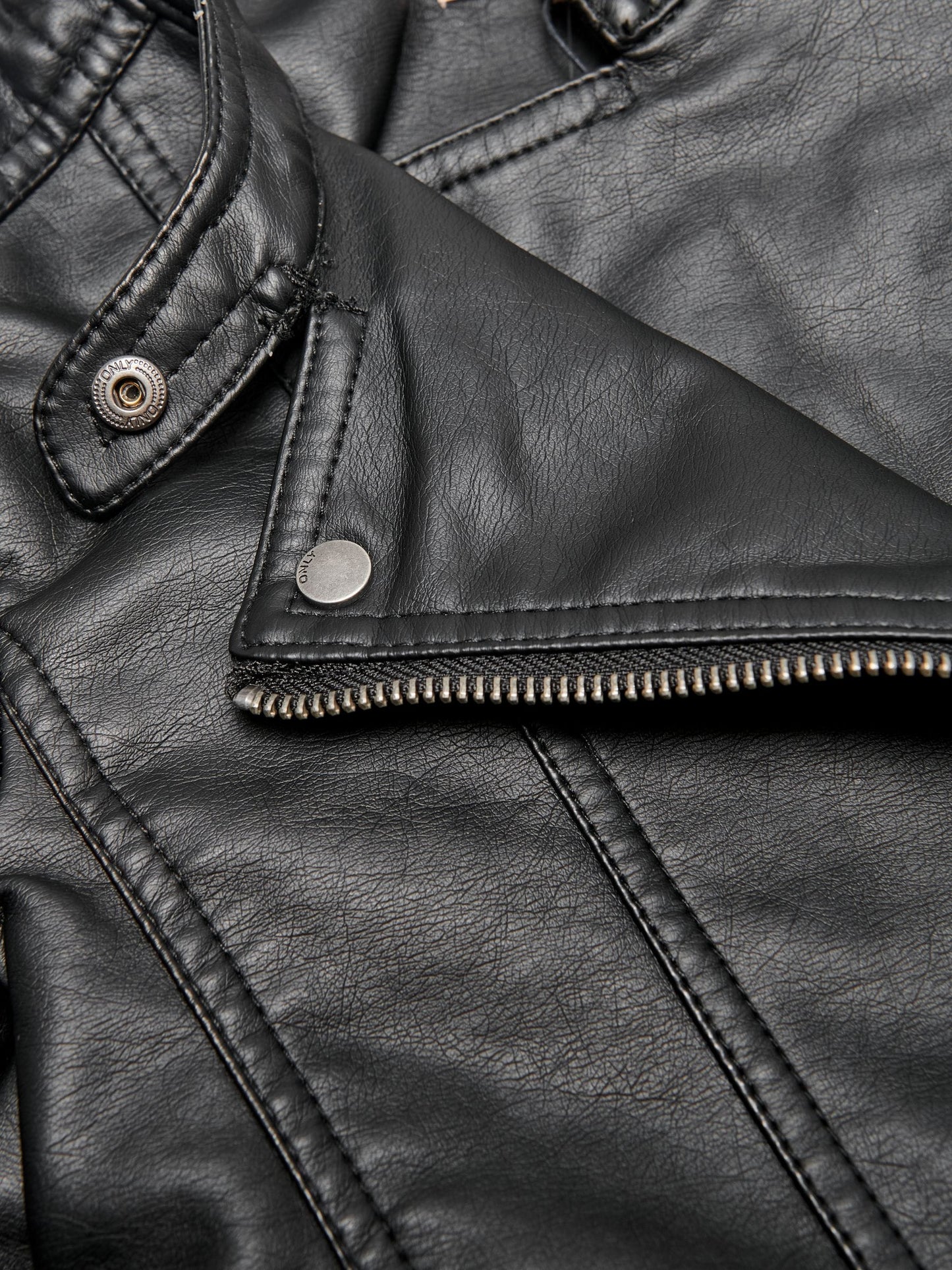 Dsiney Kidz - ONLY KIDS Black Faux Leather Biker Jacket image 5