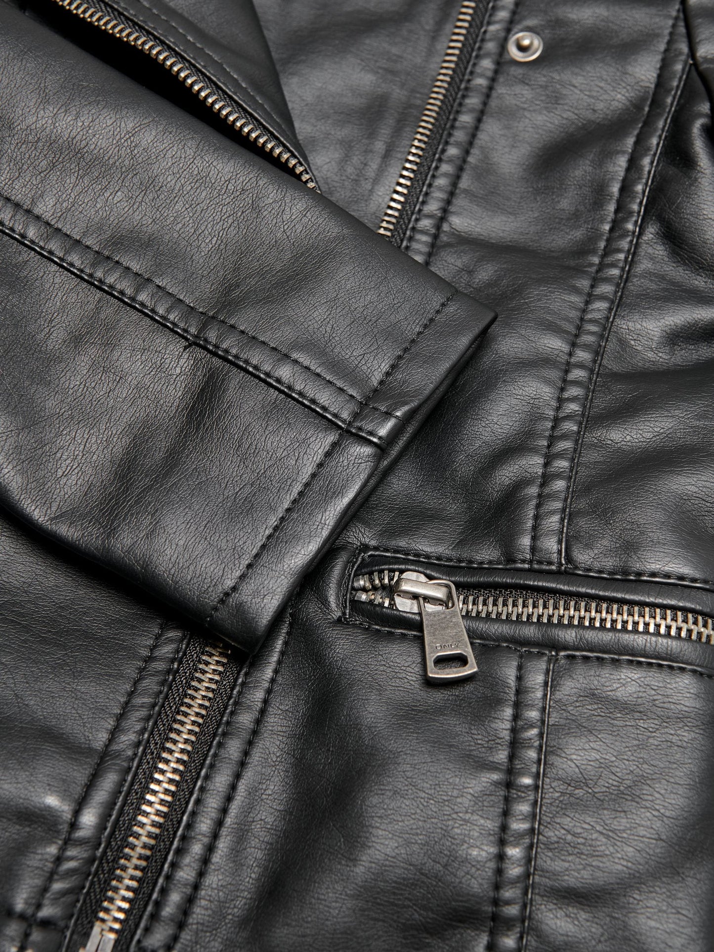 Dsiney Kidz - ONLY KIDS Black Faux Leather Biker Jacket image 6