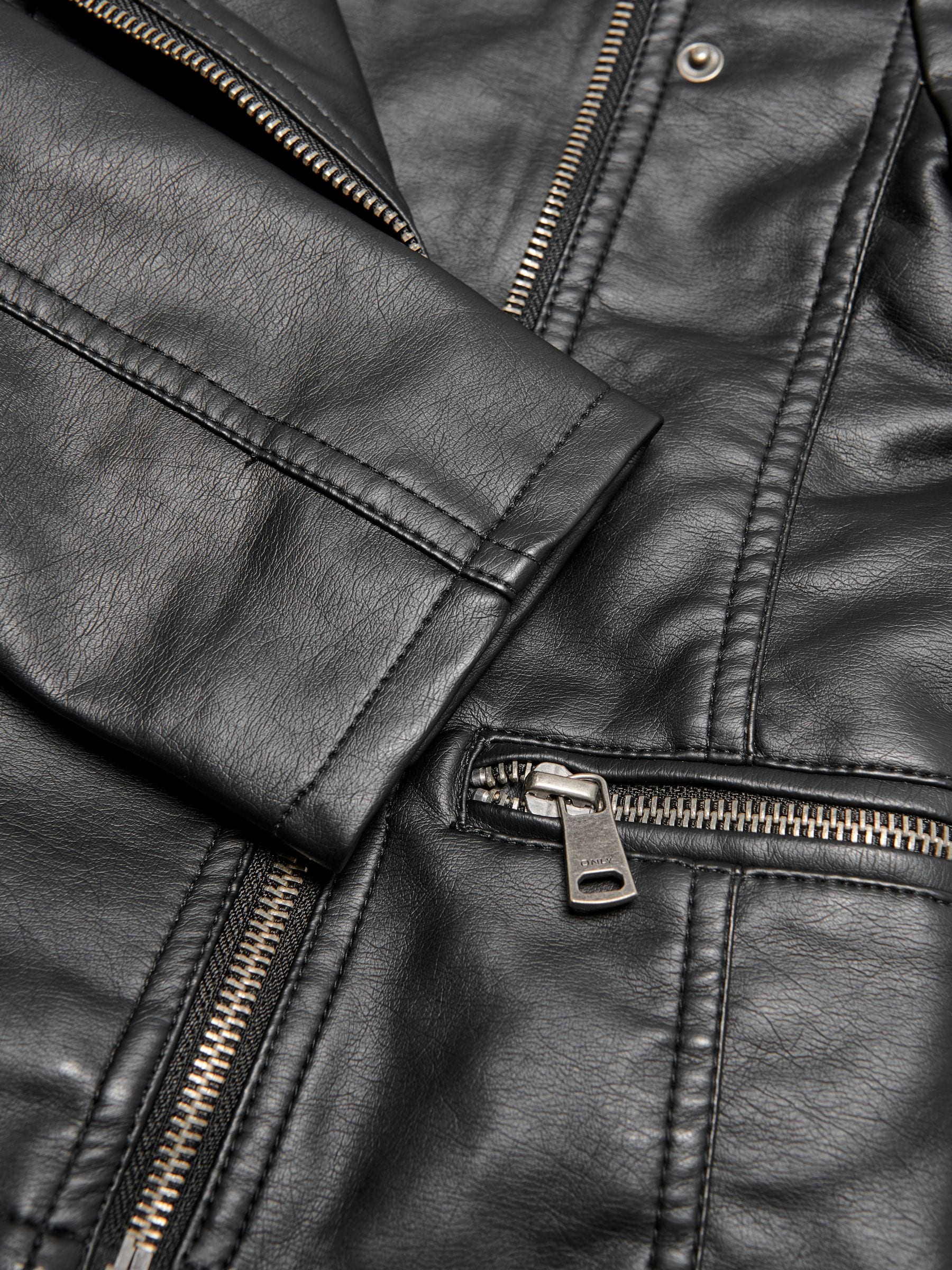 Dsiney Kidz - ONLY KIDS Black Faux Leather Biker Jacket image 6