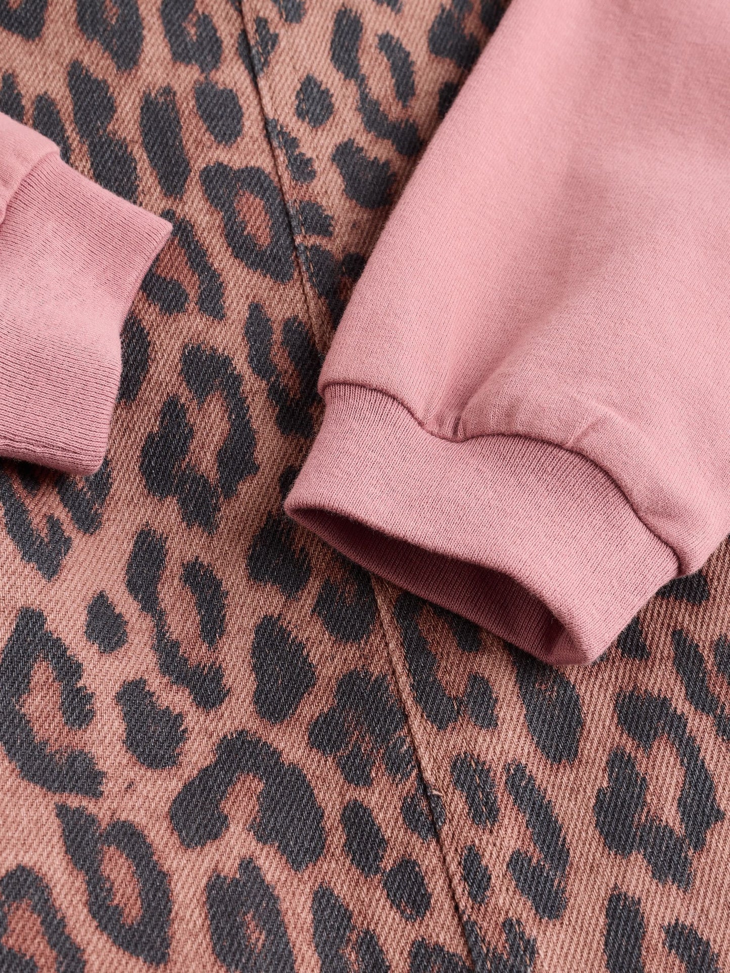 Tan Brown Leopard Print Long Sleeve Baby Bodysuit & Dungarees Set (0mths-2yrs)