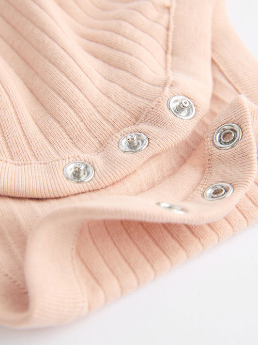 Pink/Cream Baby Long Sleeve Frill Bodysuits 4 Pack (0mths-2yrs) image 3