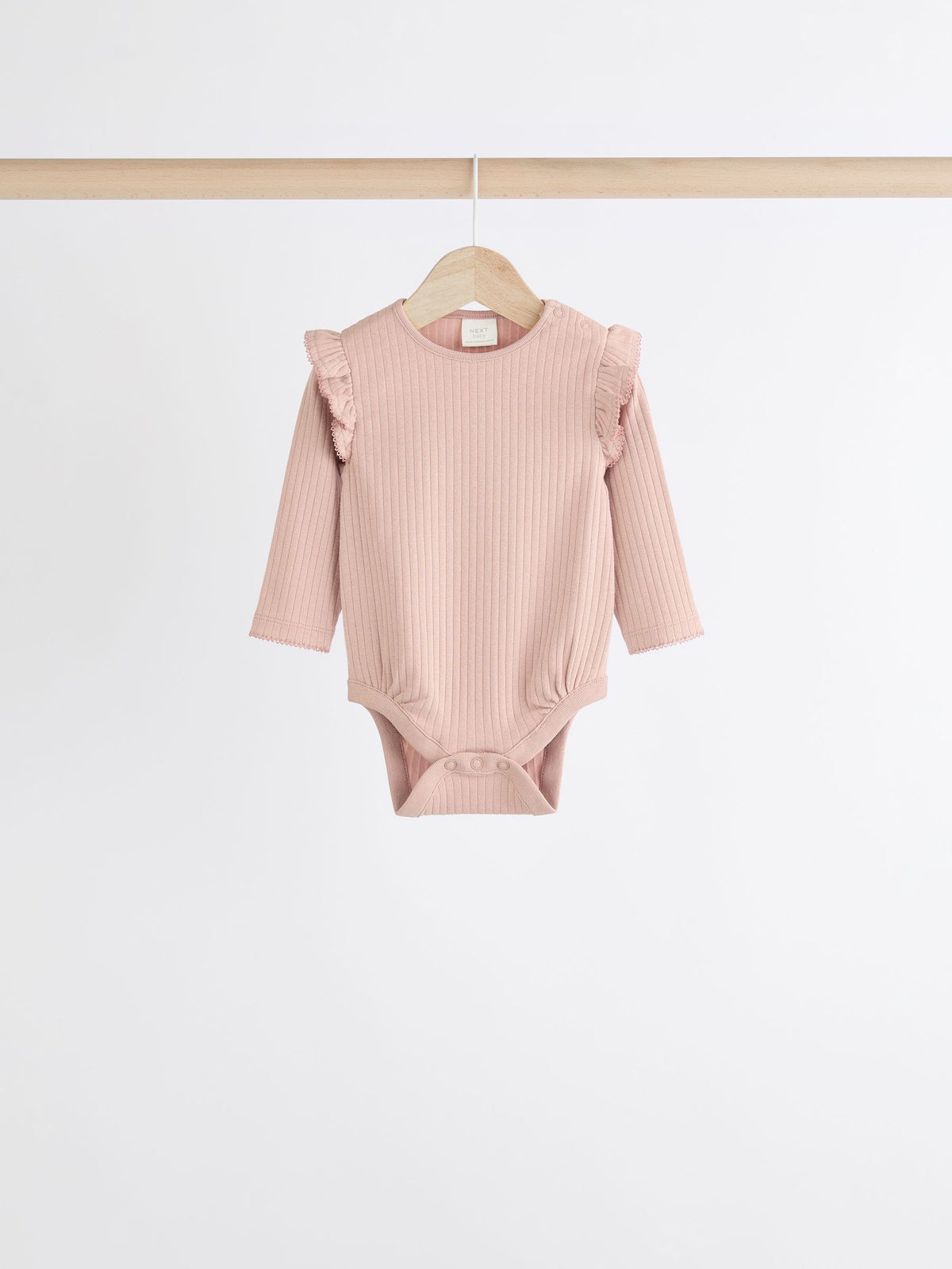Dsiney Kidz - Pink/Cream Baby Long Sleeve Frill Bodysuits 4 Pack (0mths-2yrs) image 3