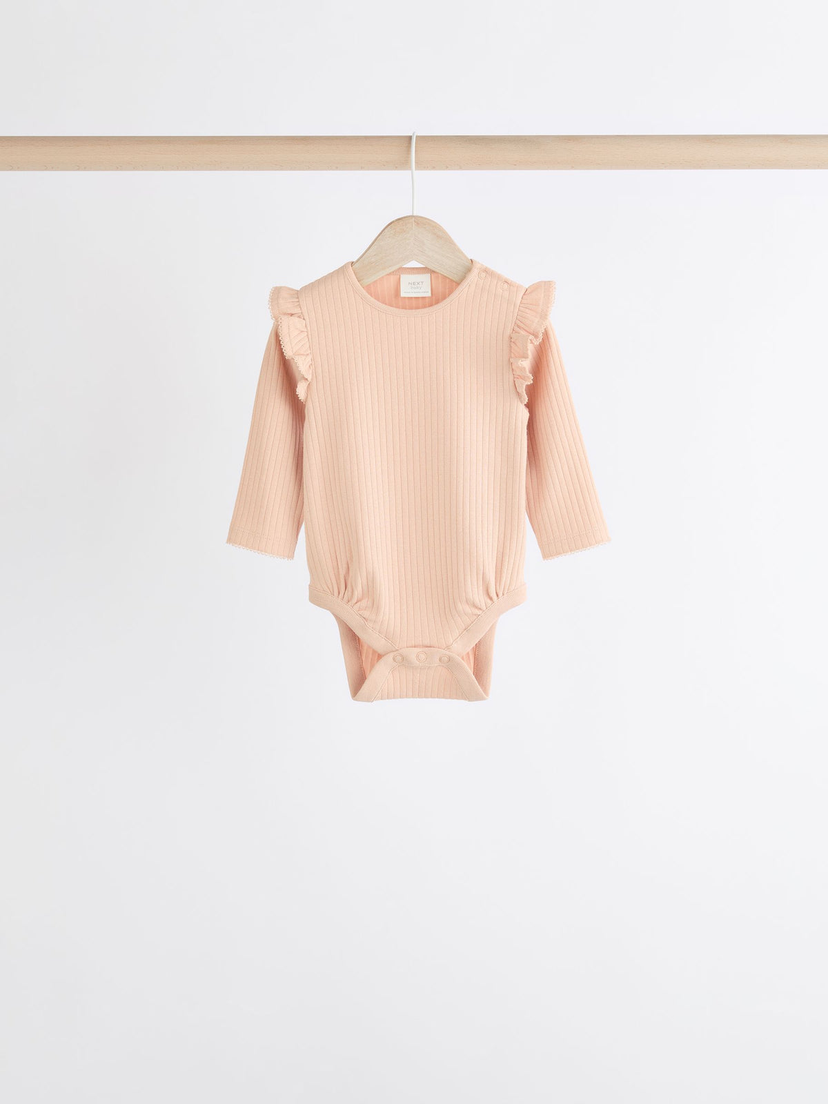 Dsiney Kidz - Pink/Cream Baby Long Sleeve Frill Bodysuits 4 Pack (0mths-2yrs) image 5