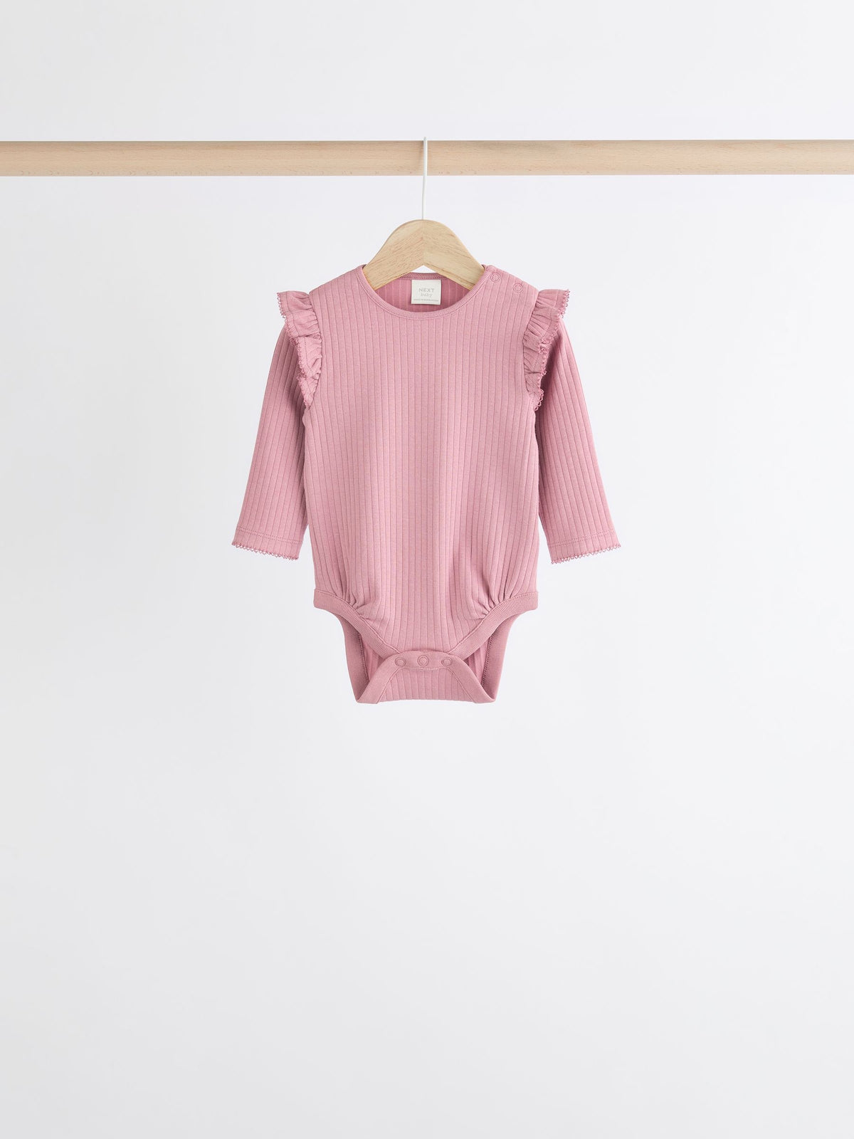 Dsiney Kidz - Pink/Cream Baby Long Sleeve Frill Bodysuits 4 Pack (0mths-2yrs) image 6