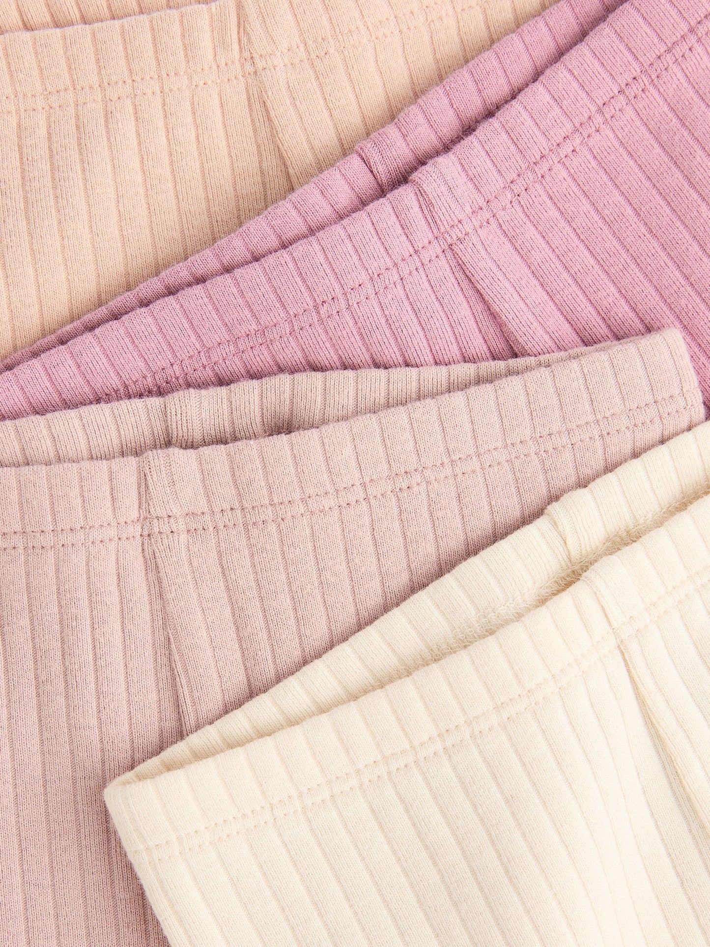 Pink Ribbed Baby Leggings 4 Pack (0mths-2yrs) image 4