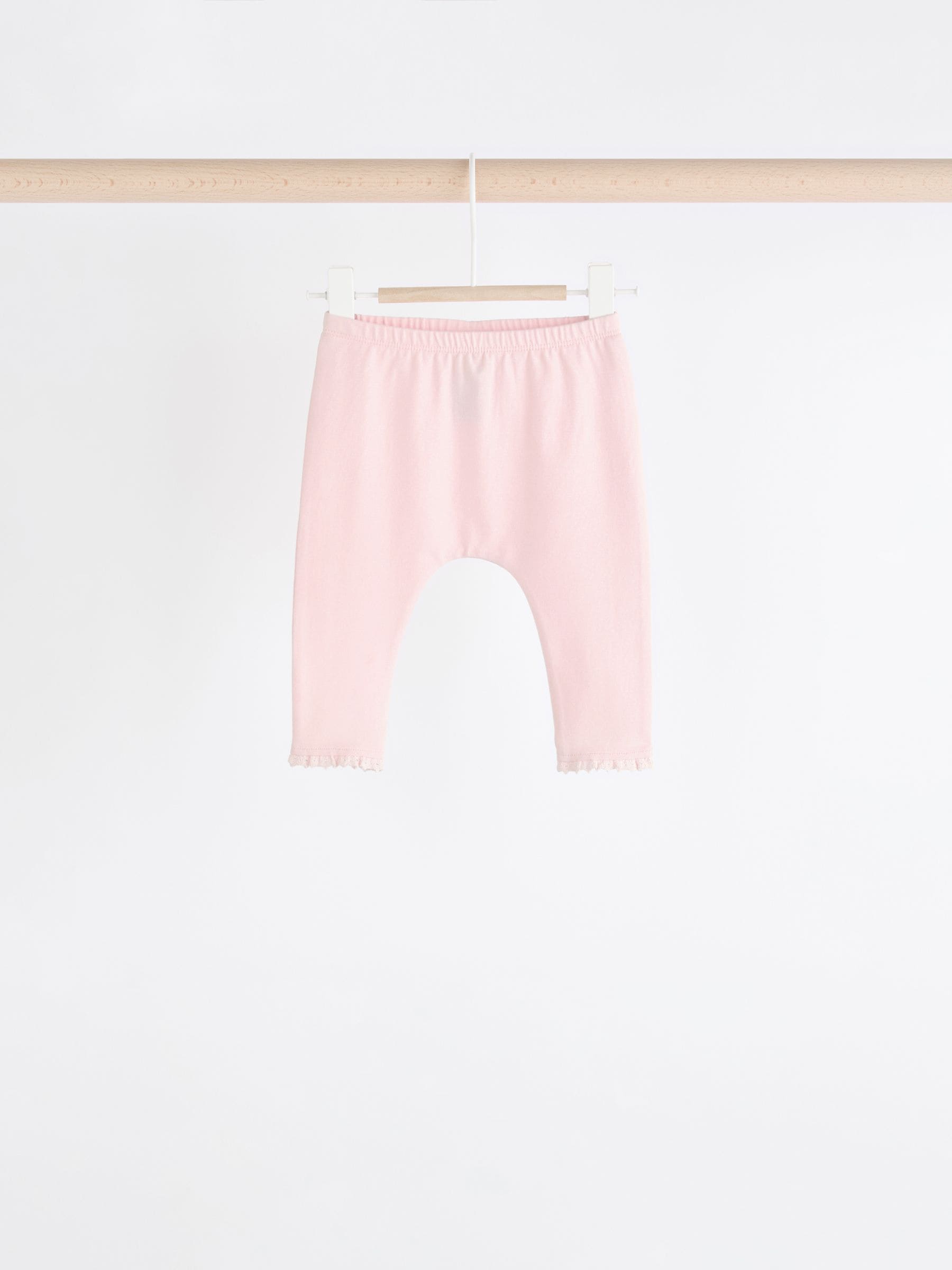 White/Pink Baby Leggings 4 Pack (0mths-2yrs) image 3