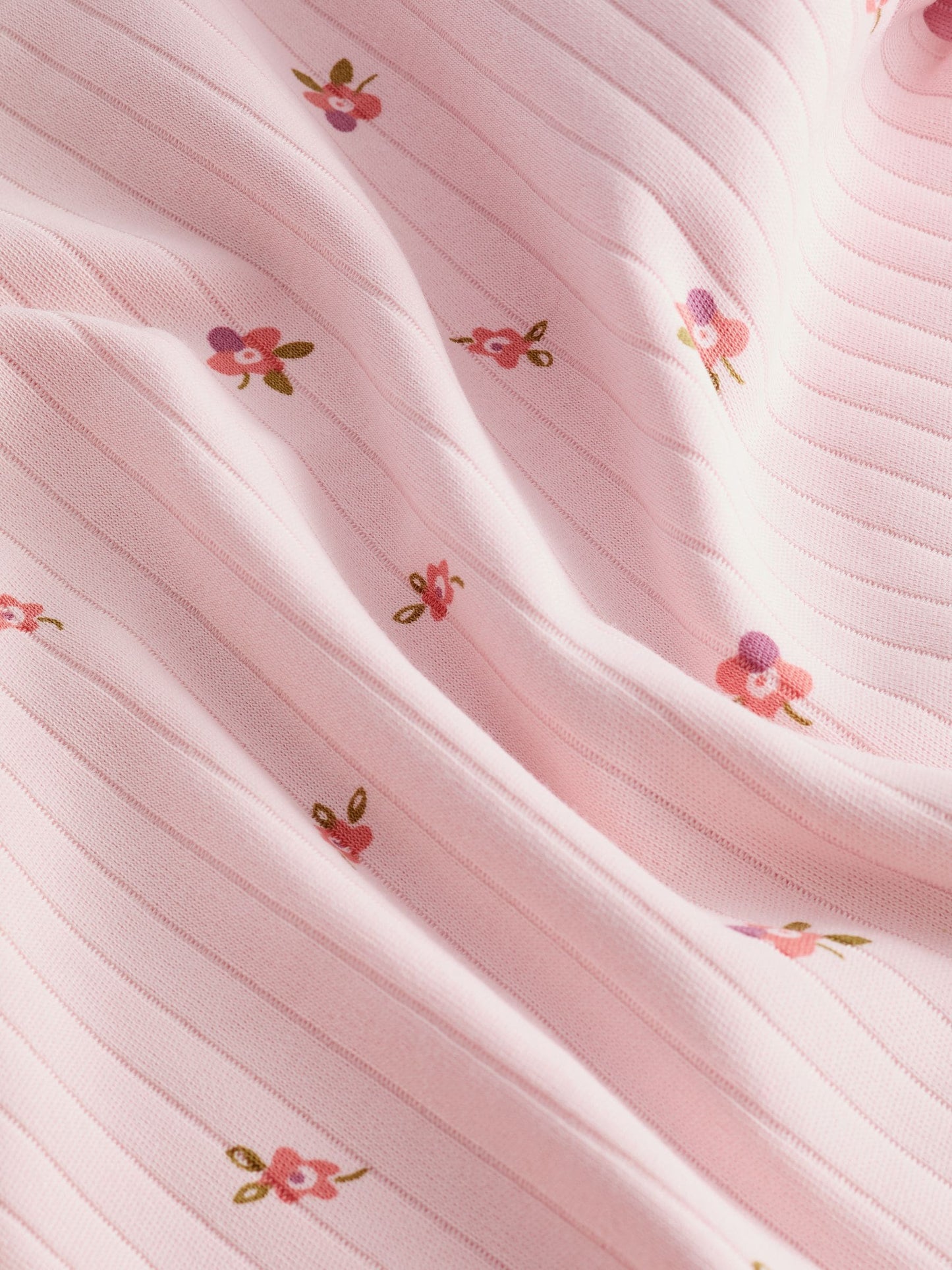 Pink/ White Ditsy Rib Snuggle Pyjamas 3 Pack (9mths-12yrs)