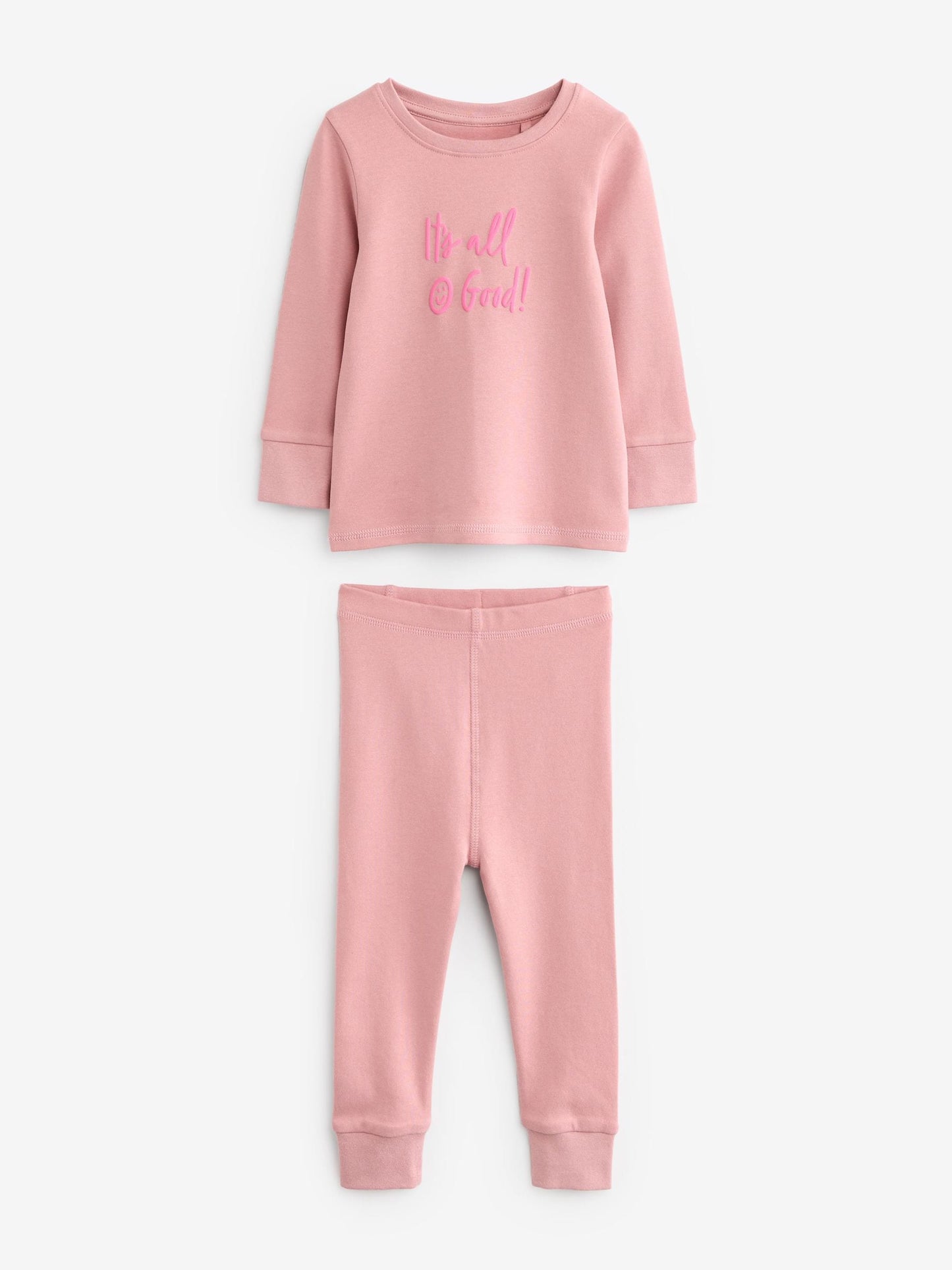 Pink/Yellow Slogan Printed Snuggle Pyjamas 3 Pack (9mths-12yrs)