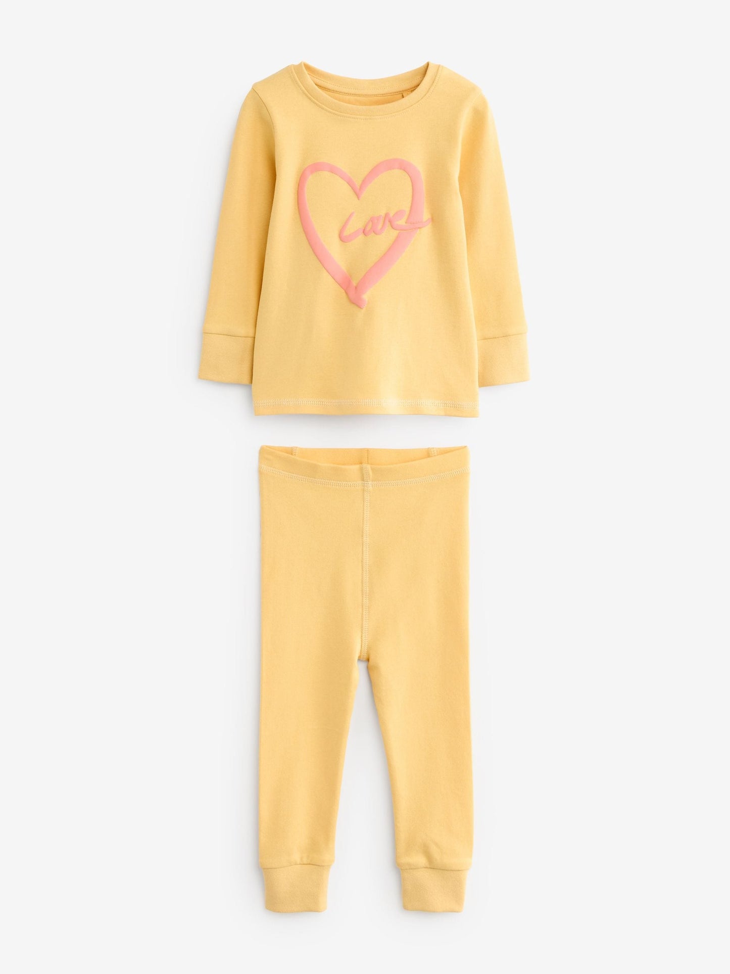 Pink/Yellow Slogan Printed Snuggle Pyjamas 3 Pack (9mths-12yrs)