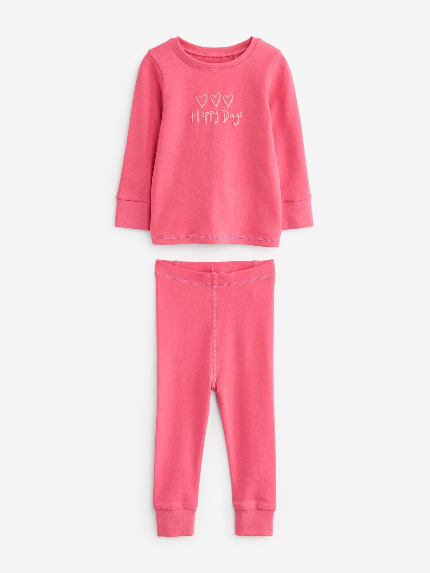 Pink/Yellow Slogan Printed Snuggle Pyjamas 3 Pack (9mths-12yrs)