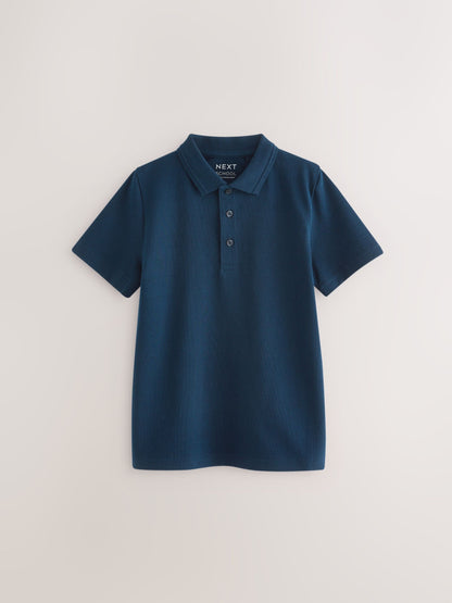 Dsiney Kidz - Navy Regular Fit Cotton School Short Sleeve Polo Shirts 2 Pack (3-16yrs) image 2