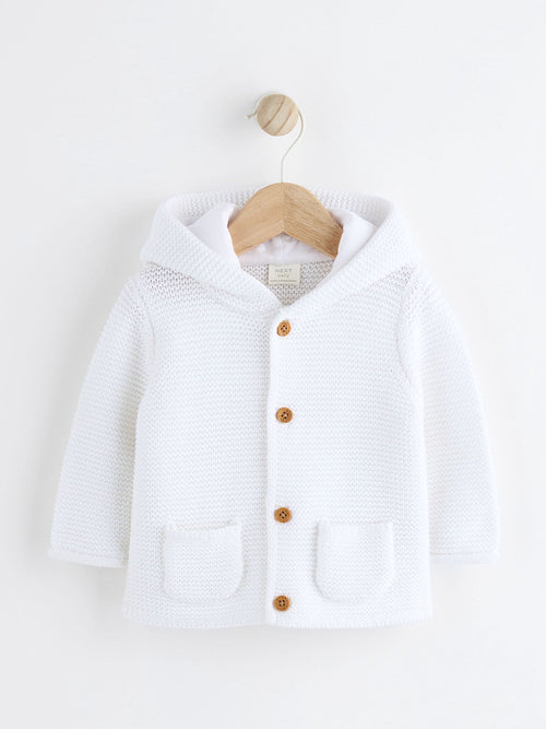 Dsiney Kidz - White Knitted Hooded Baby Cardigan image 1