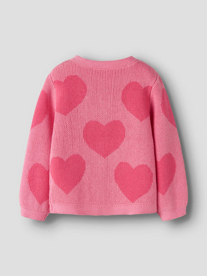 Name It Pink Heart Pattern Long Sleeve Cardigan - image 4